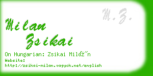 milan zsikai business card